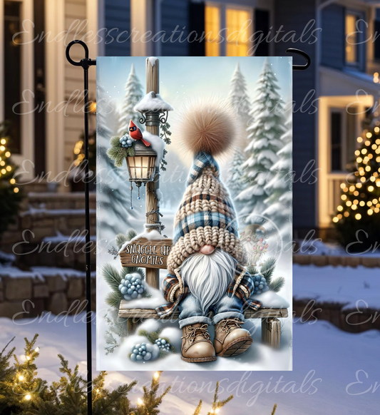 SNUGGLE UP GNOMIES WITH GARDEN FLAG
