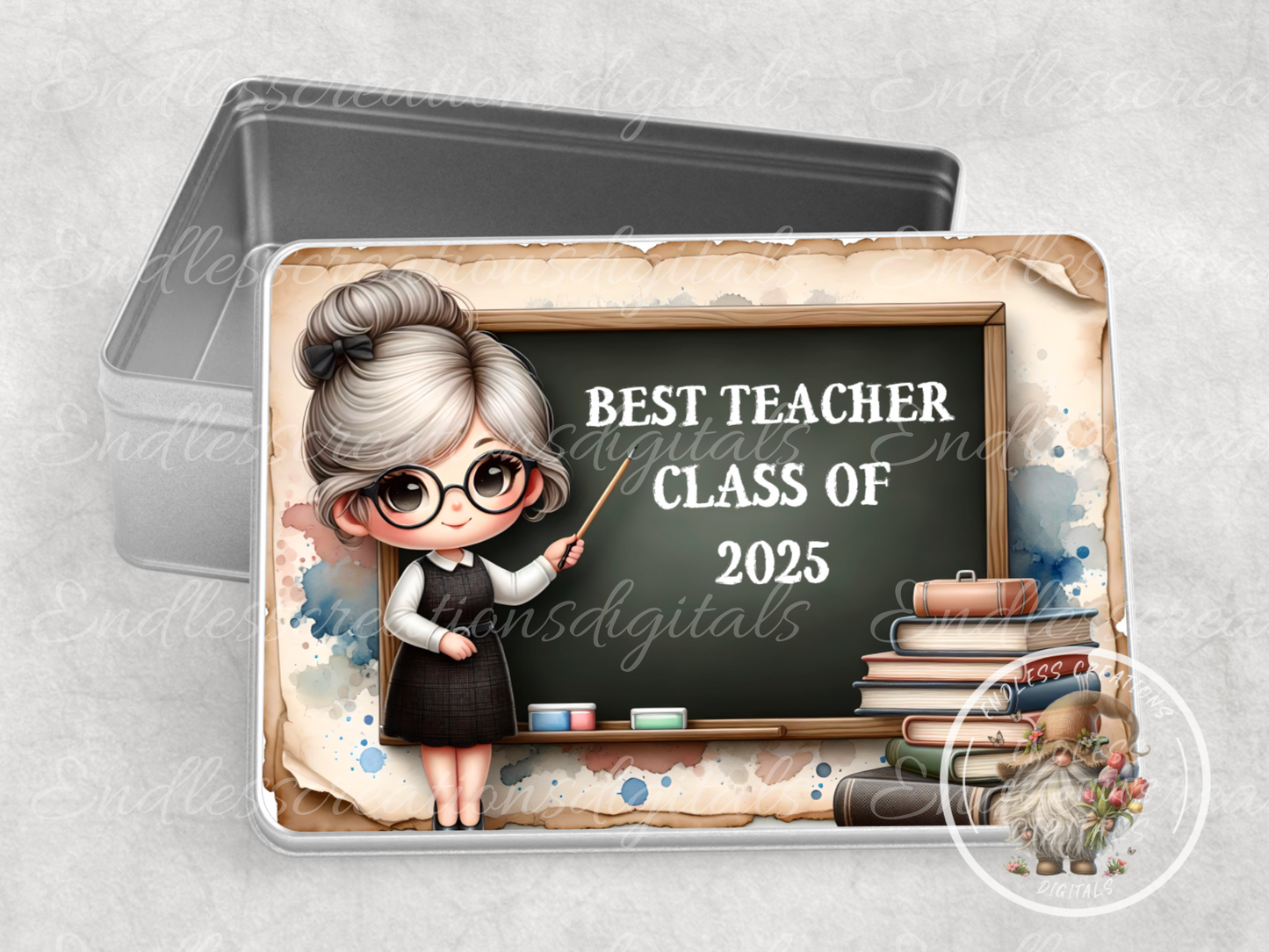 CUTE BEST TEACHER RECTANGLE/TIN