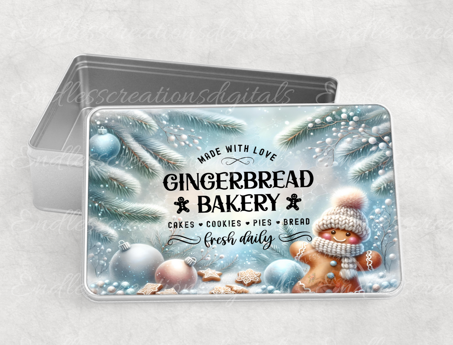 GINGERBREAD BAKERY TIN/RECTANGLE BUNDLE