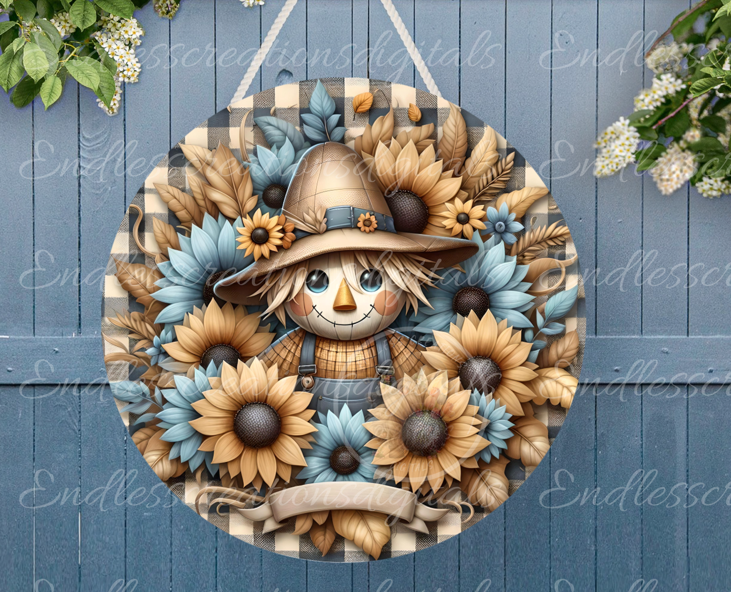 FALL THANKFUL ROUND SCARECROW