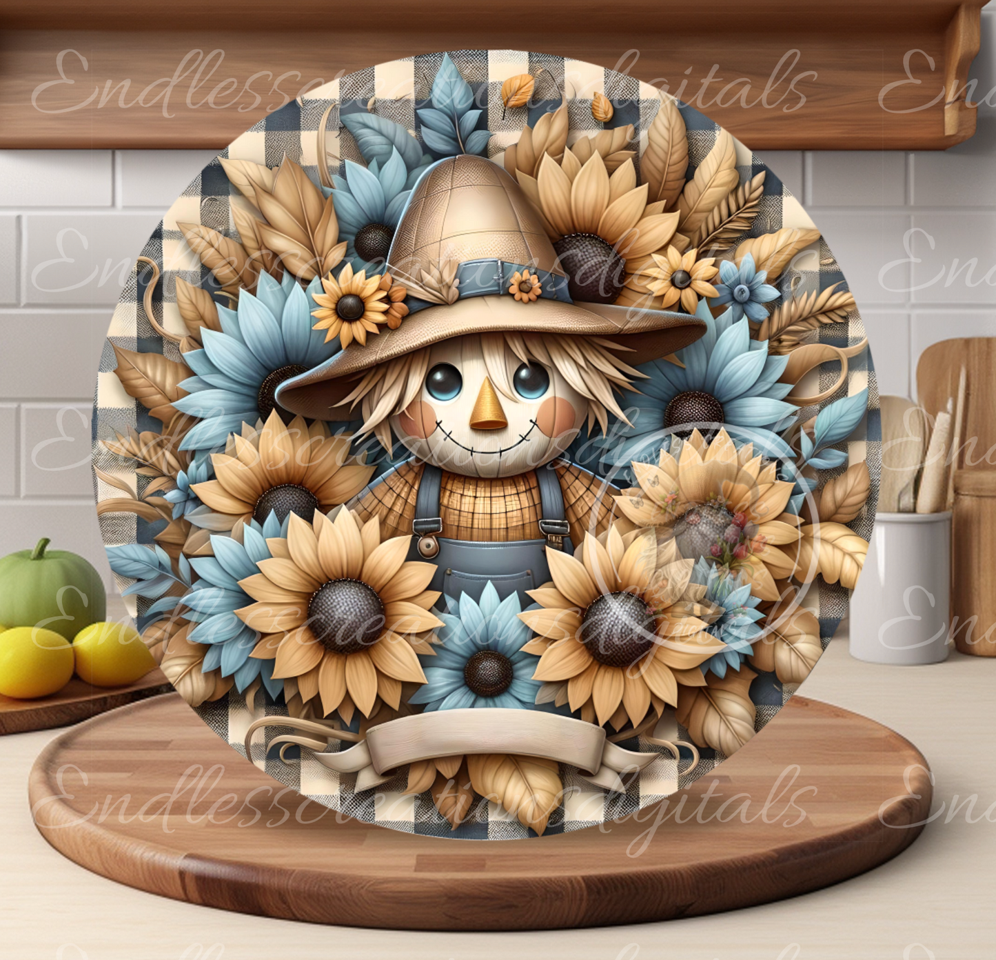 FALL THANKFUL ROUND SCARECROW