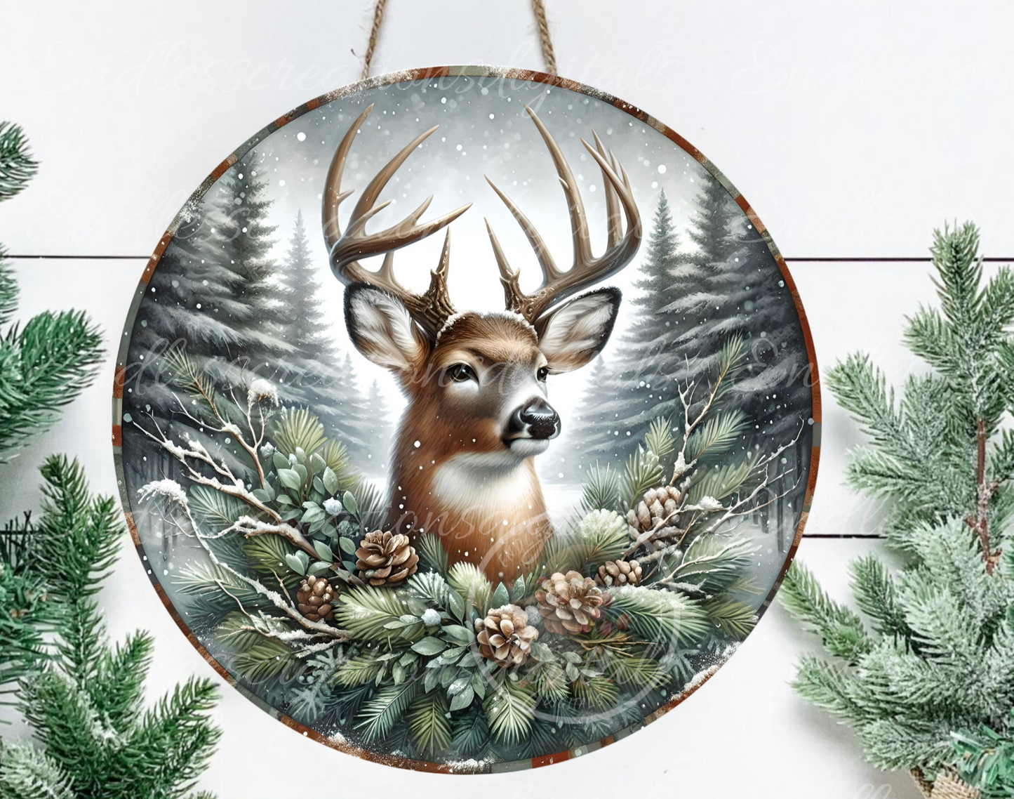 WINTER DEER CLOCK DESIGN