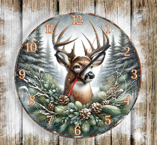 WINTER DEER CLOCK DESIGN