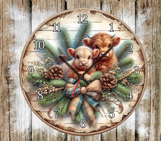 WINTER BABY HIGHLANDS CLOCK DESIGN