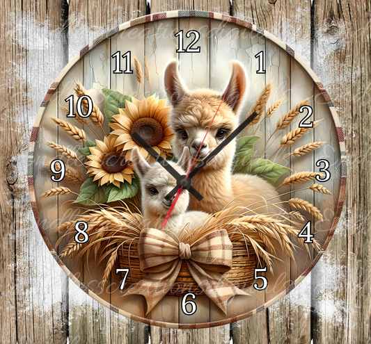FALL ALPACA CLOCK DESIGN