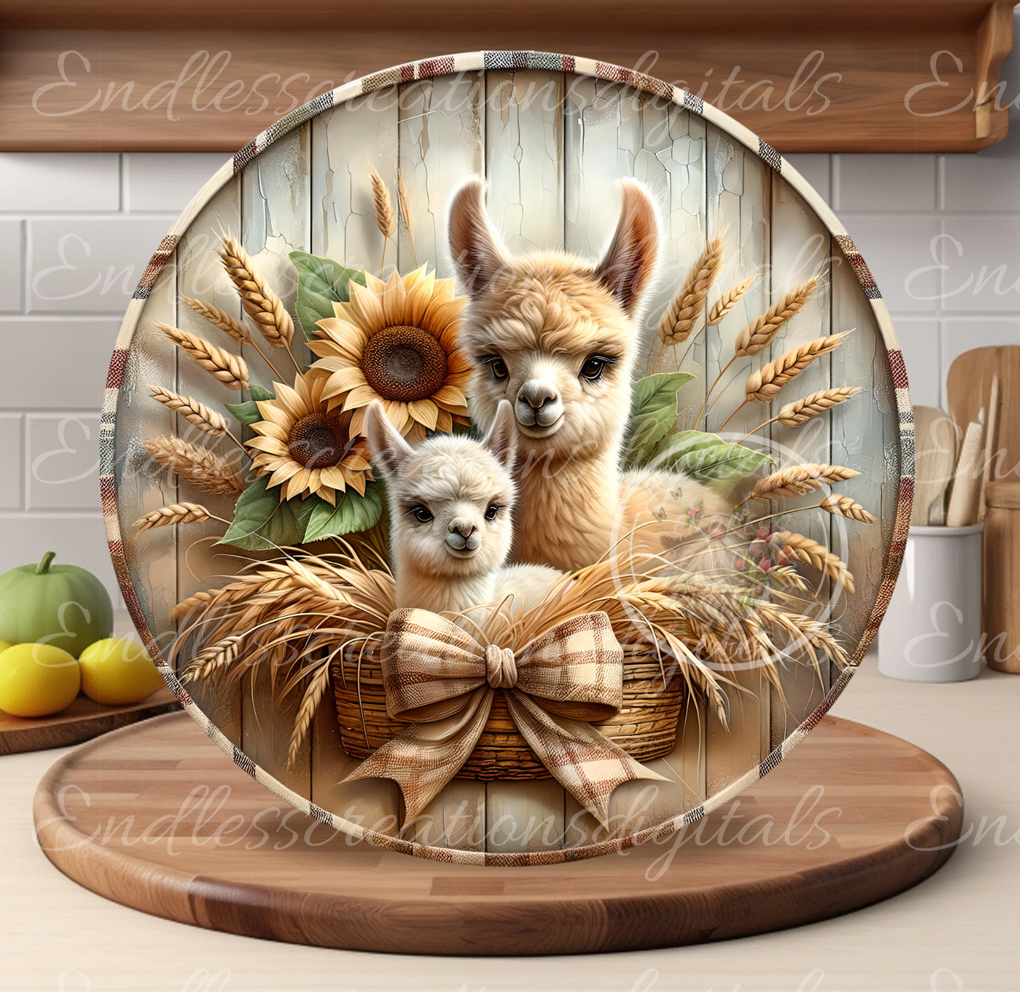 FALL ALPACA CLOCK DESIGN