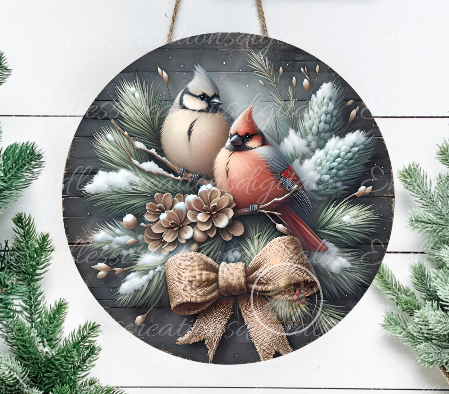 WINTER CARDINALS CLOCK DESIGN