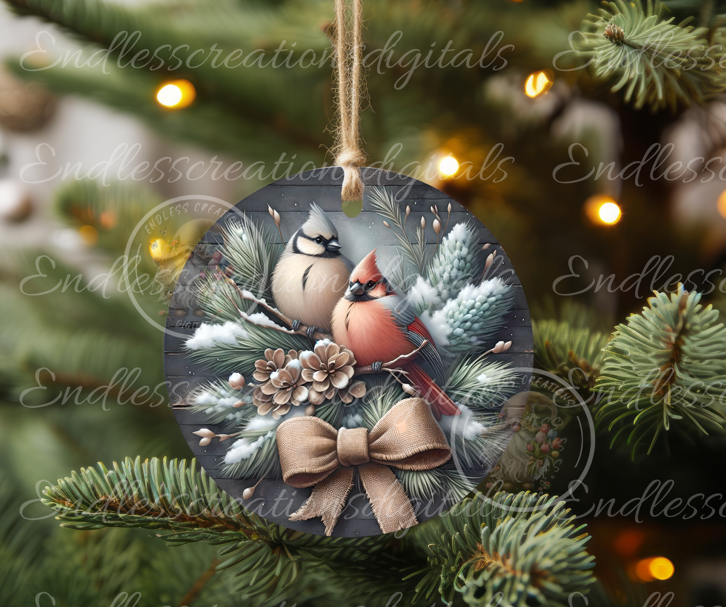 WINTER CARDINALS CLOCK DESIGN