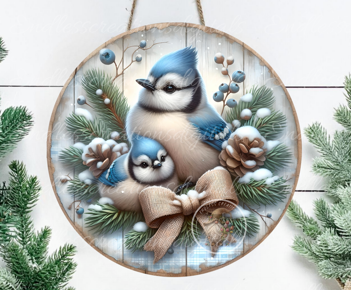 WINTER BABY BLUE JAYS CLOCK DESIGN