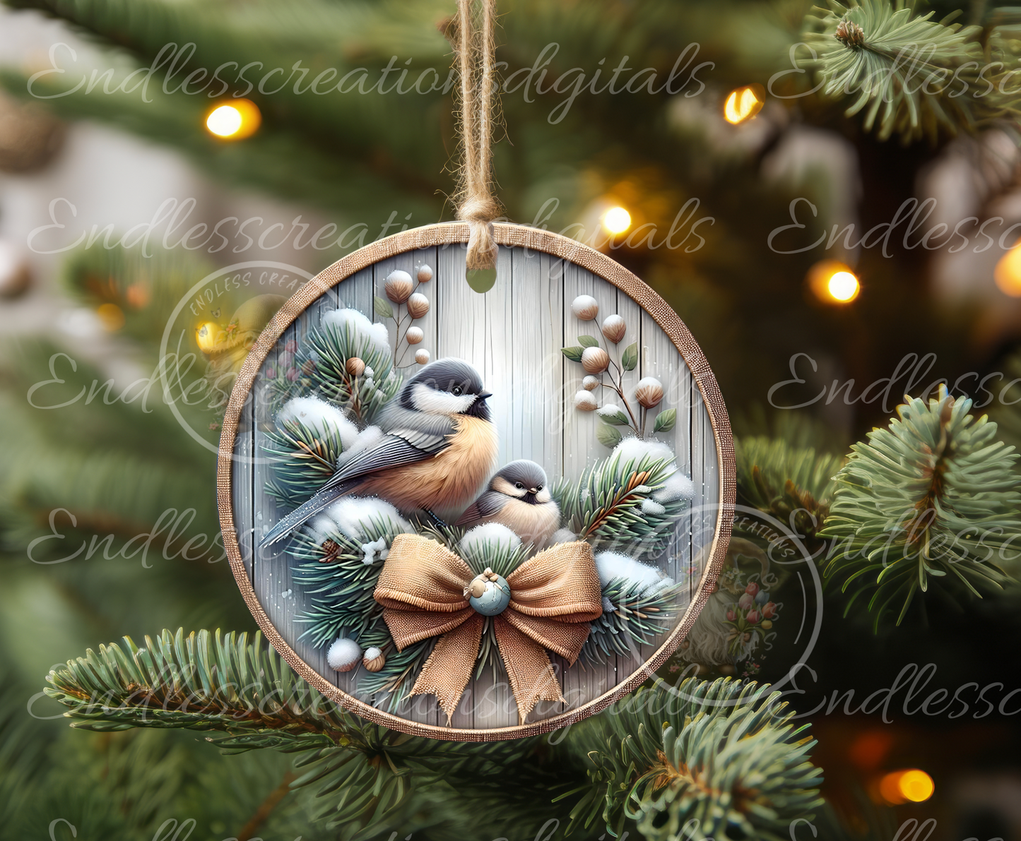 WINTER CHICKADEES CLOCK DESIGN
