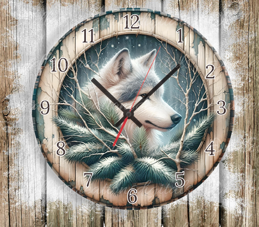 WINTER WOLF CLOCK DESIGN