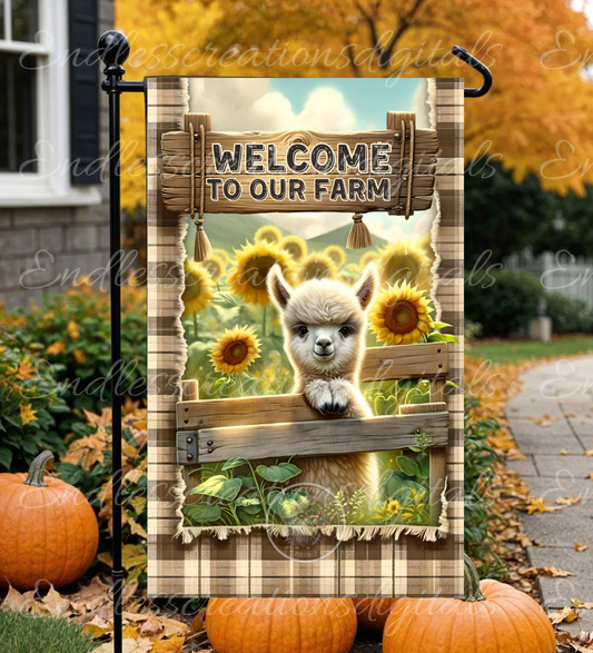 FALL ALPACA GARDEN FLAG