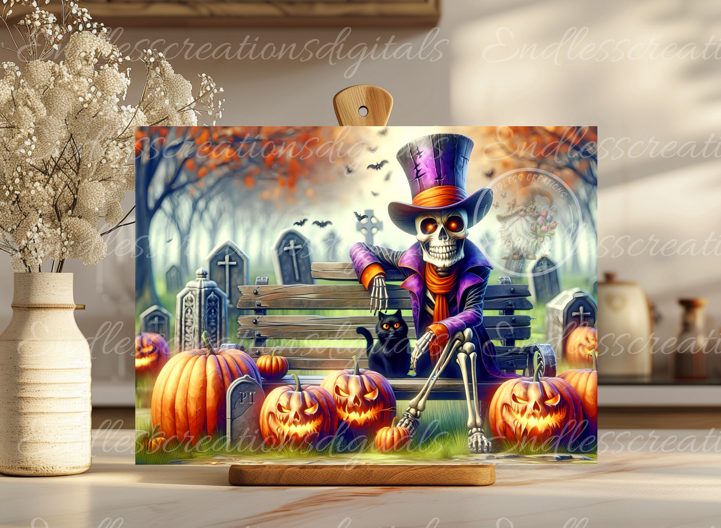 FALL HALLOWEEN SKELETON RECTANGLE