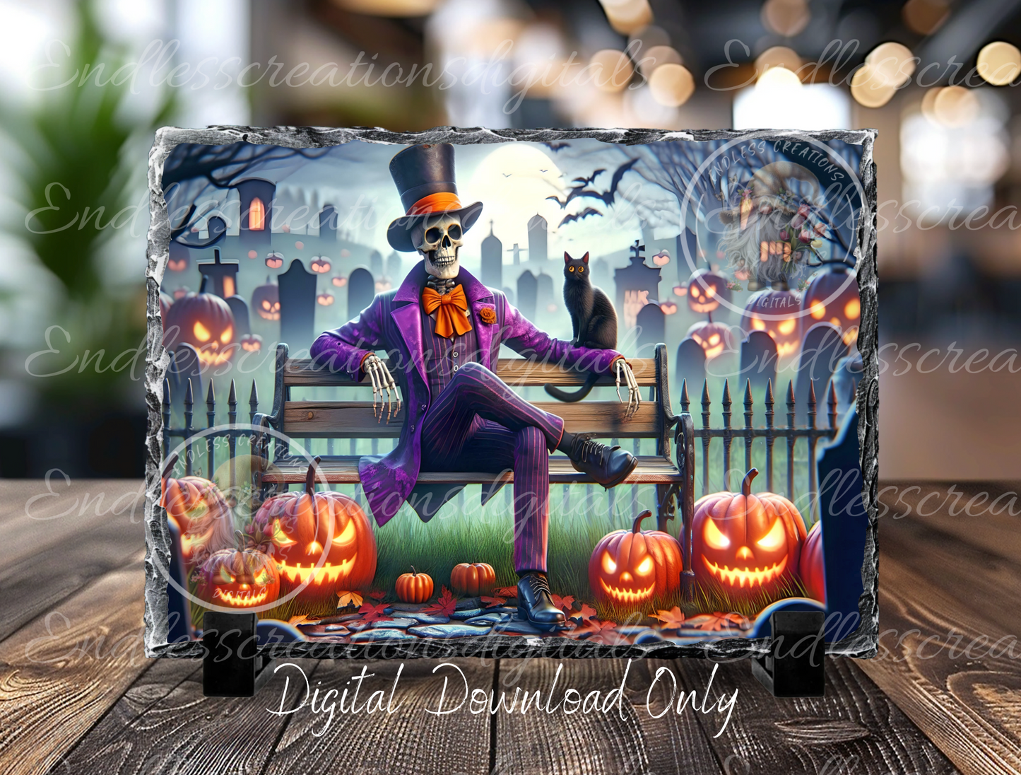 FALL HALLOWEEN SKELETON PUMPKINS RECTANGLE