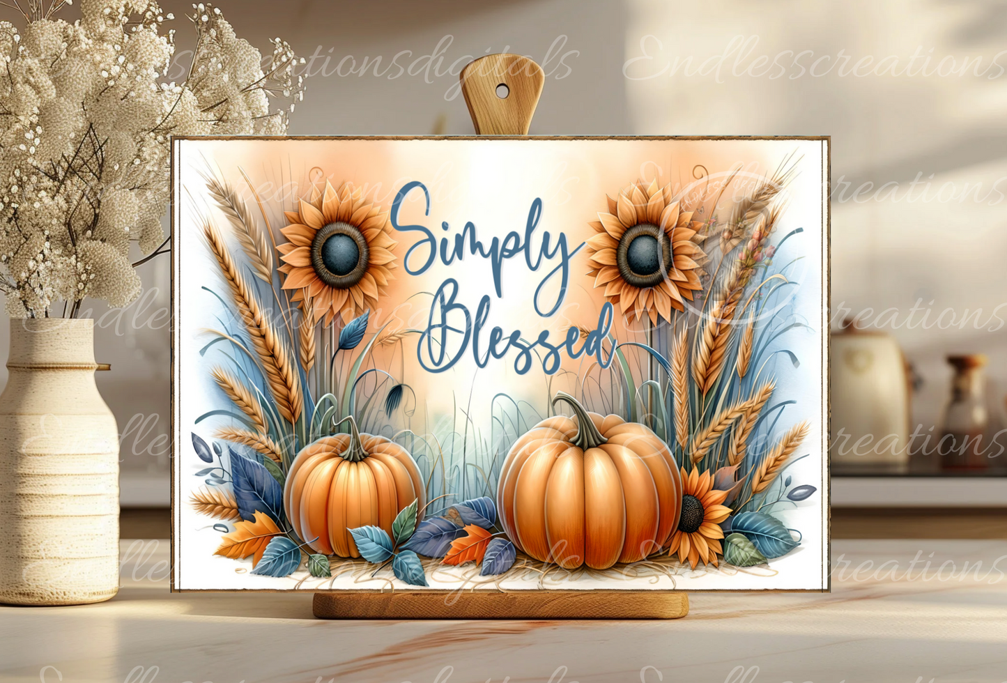 SIMPLY BLESSED FALL RECTANGLE/TIN