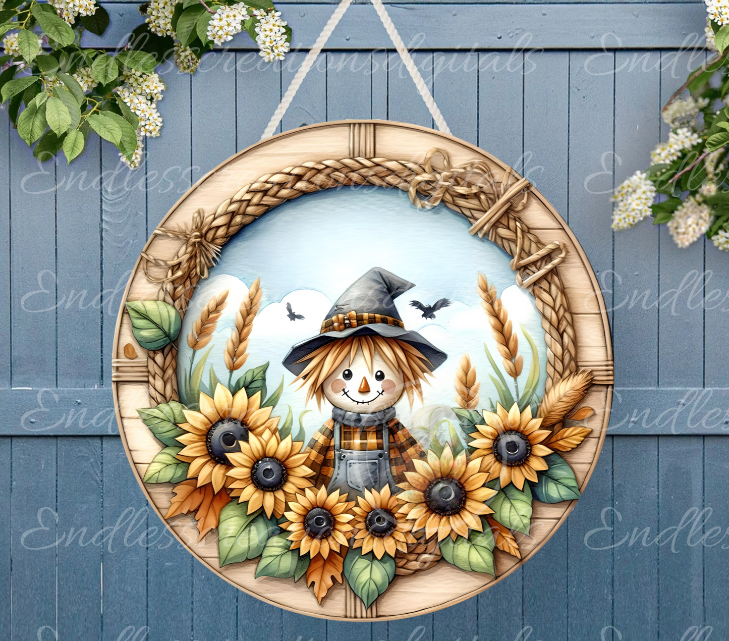HAPPY FALL SUNFLOWER SCARECROW