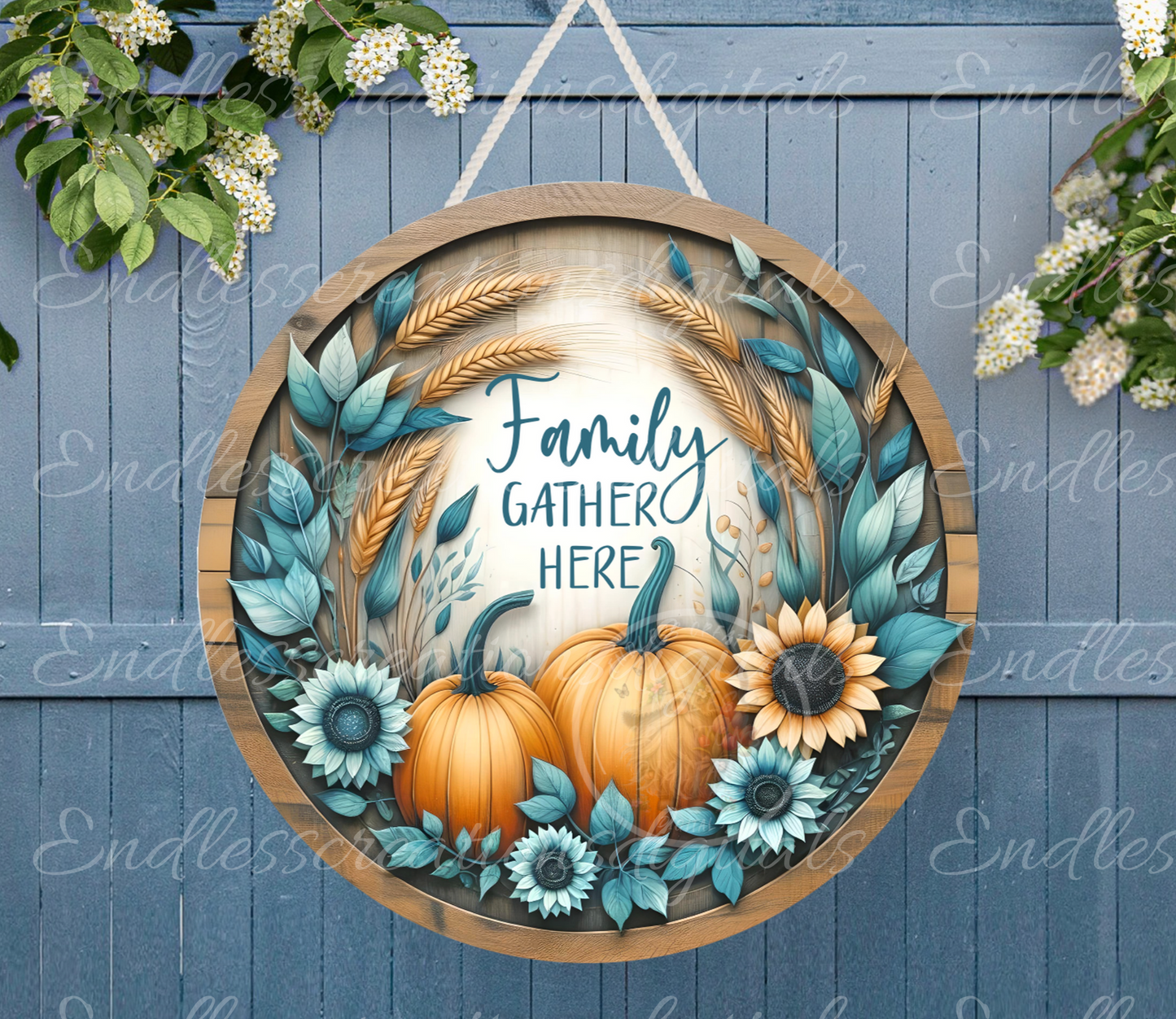 FALL FAMILY GATHERS HERE CLOCK DESIGN