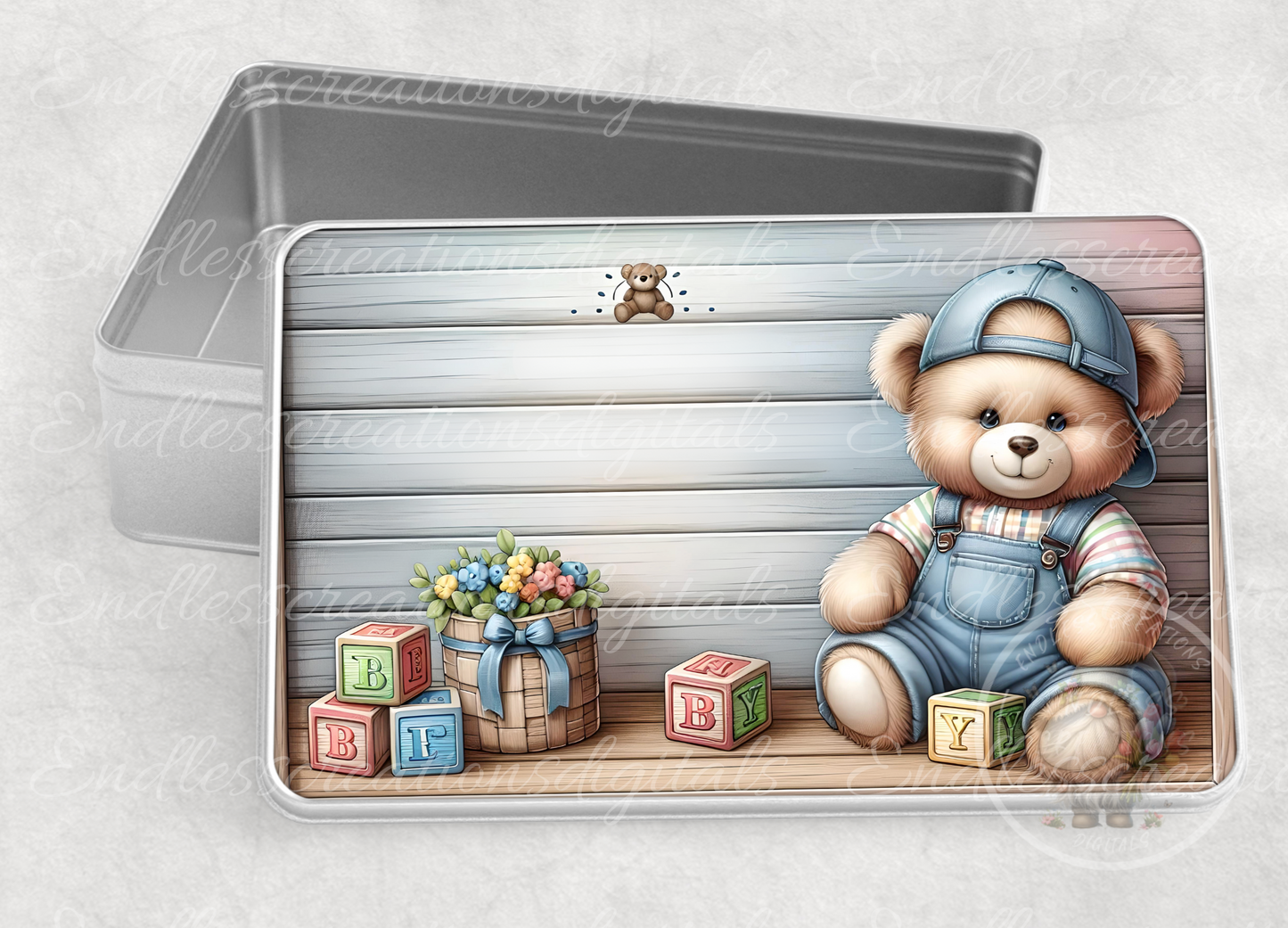 BABY BOY KEEPSAKES RECTANGLE/TIN