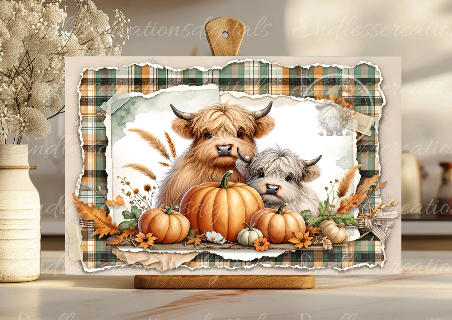 FALL BABY HIGHLAND COWS TIN/RECTANGLE