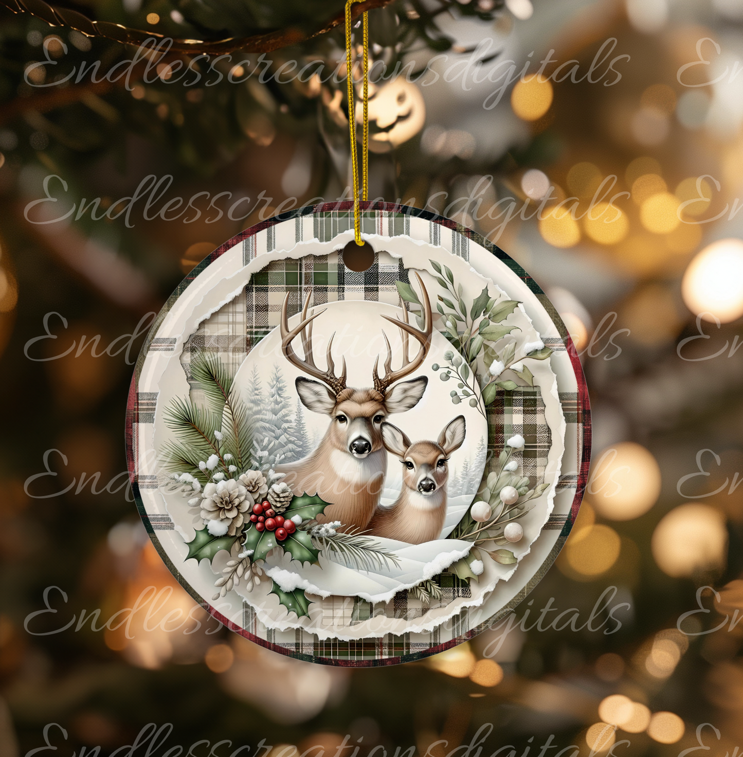 WINTER DEER BUNDLE WITH CLOCK DESIGN