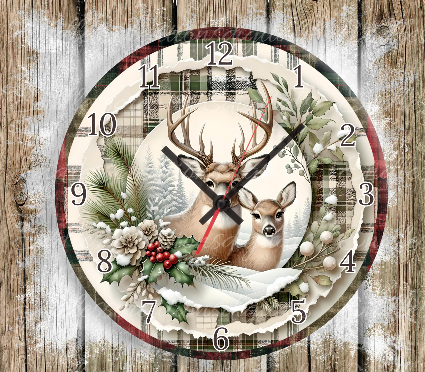 WINTER DEER BUNDLE WITH CLOCK DESIGN