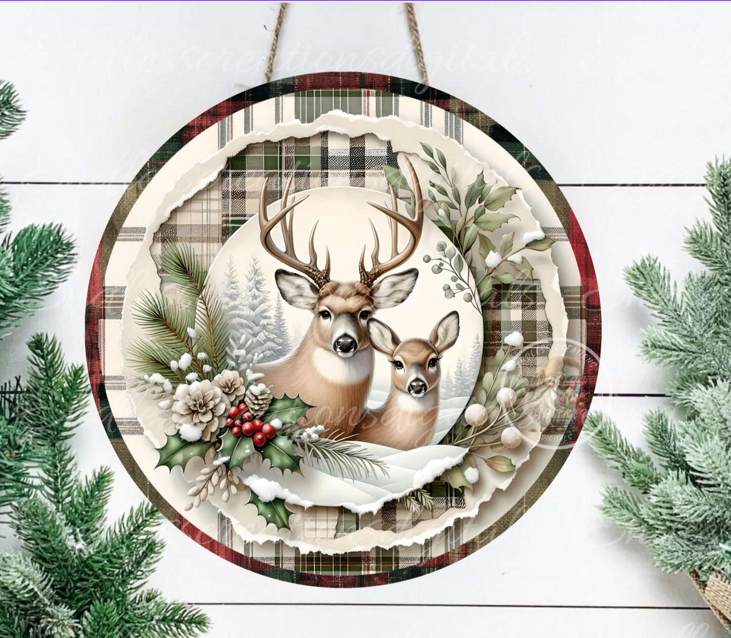 WINTER DEER BUNDLE WITH CLOCK DESIGN