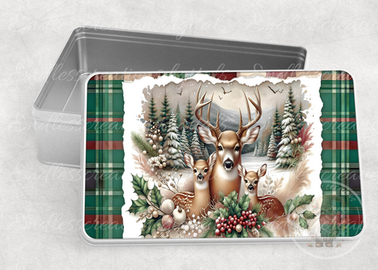 WINTER DEER RECTANGLE/TIN