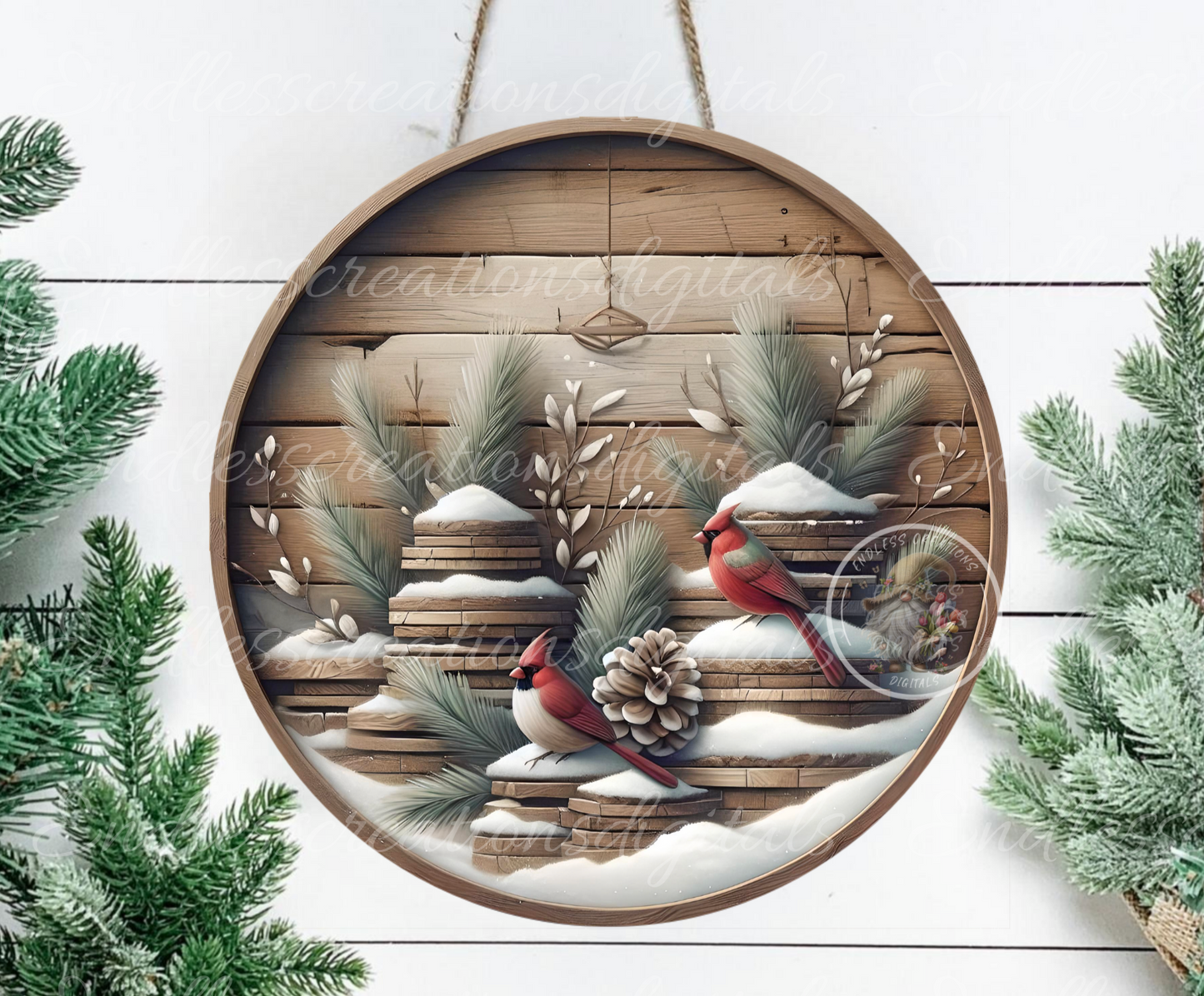 SNOWY CARDINAL WINTER CLOCK DESIGN
