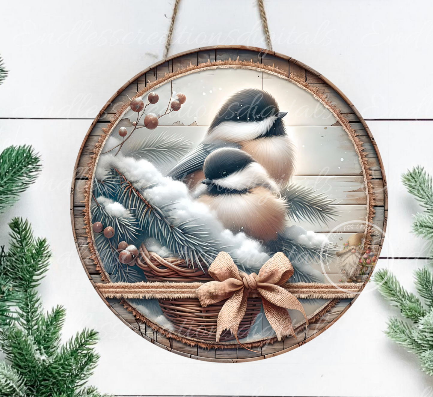 WINTER PAIR OF CHICKADEES CLOCK DESIGNS