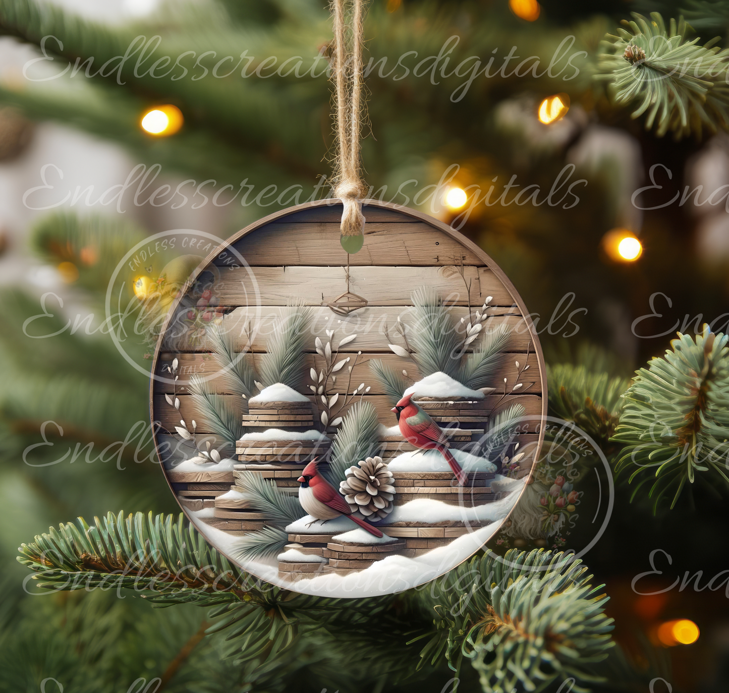 SNOWY CARDINAL WINTER CLOCK DESIGN
