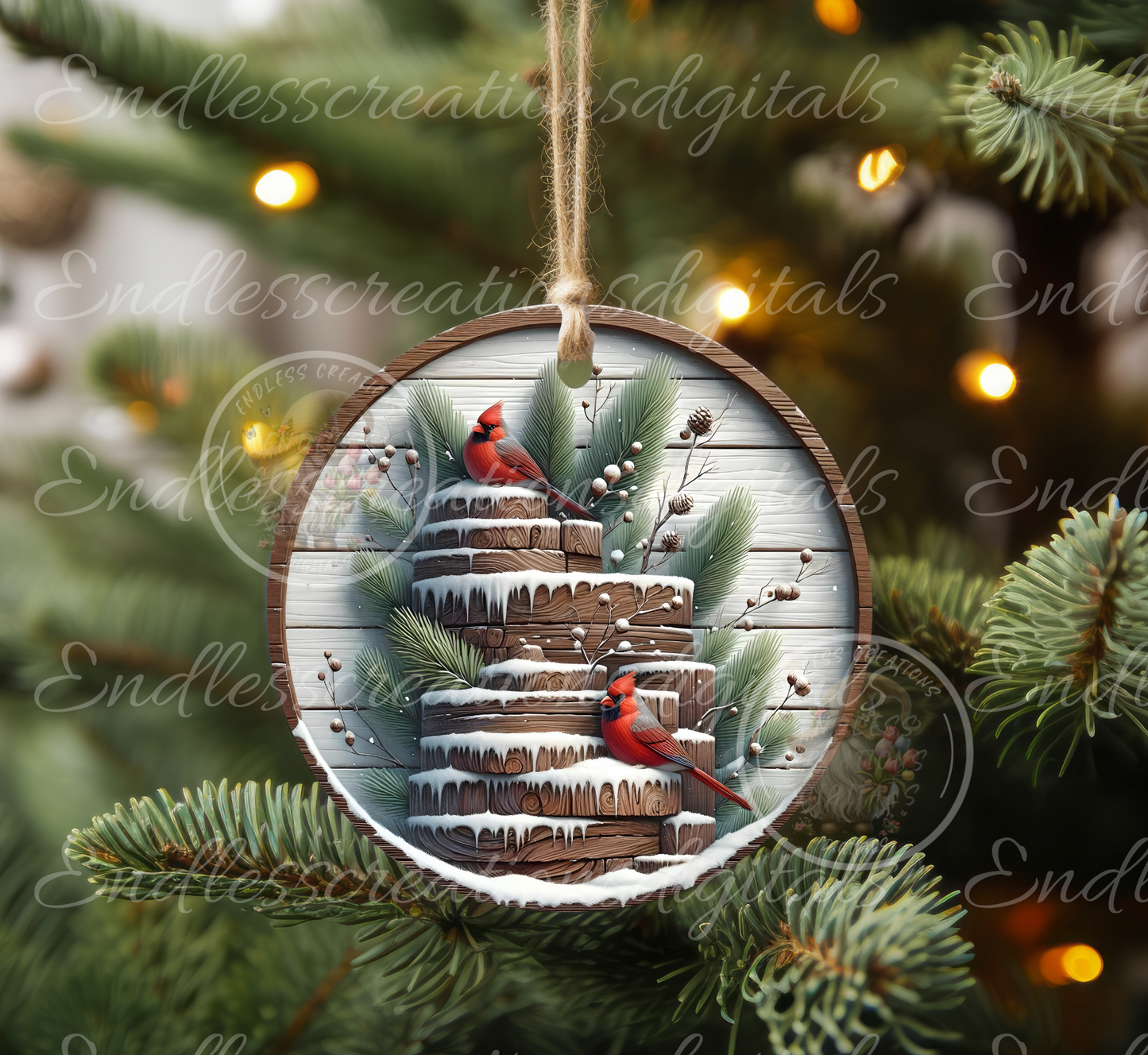 WINTER CARDINAL PAIR CLOCK DESIGN