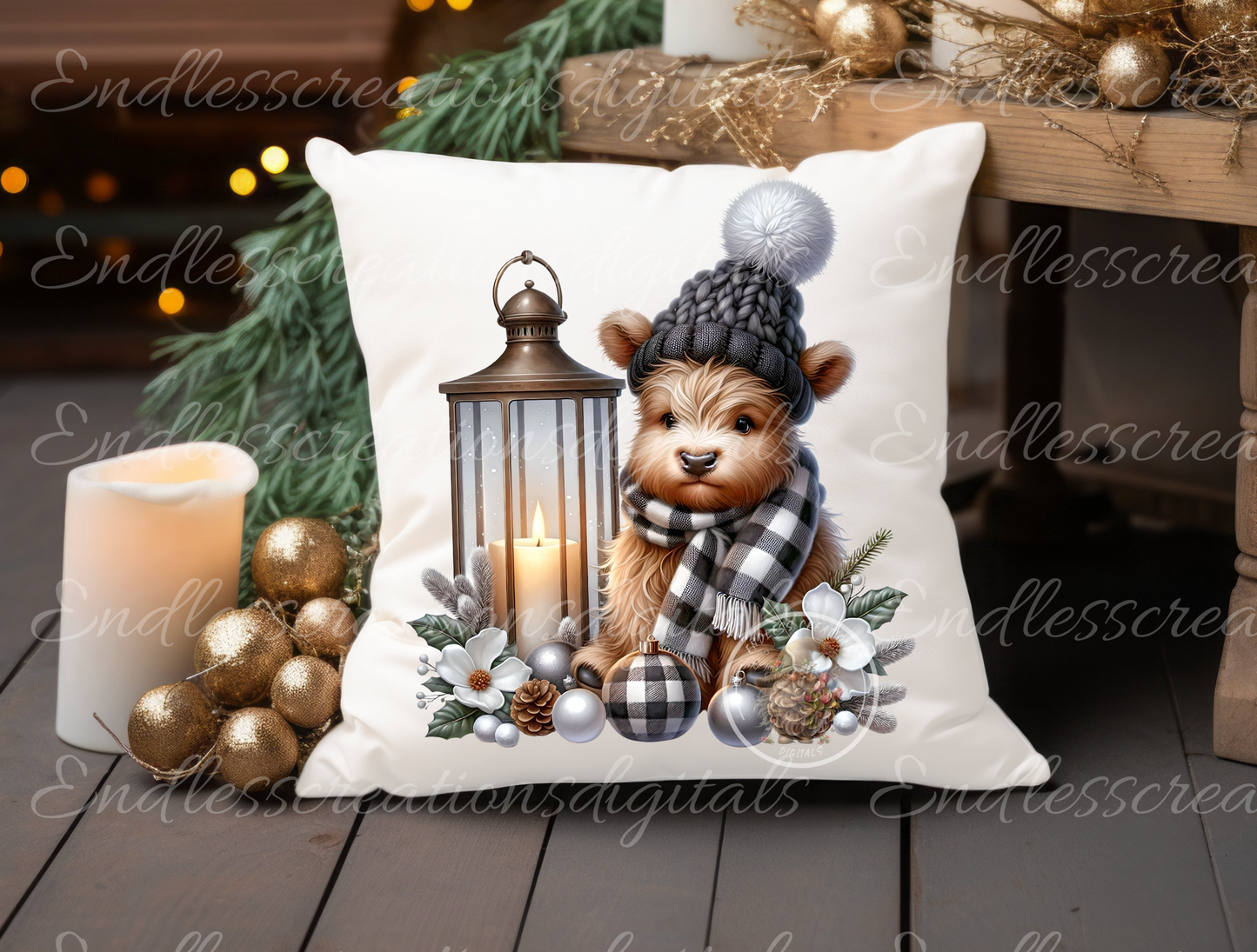 WINTER HIGHLAND COWS BUNDLE OF 8 TRANSPARENCIES