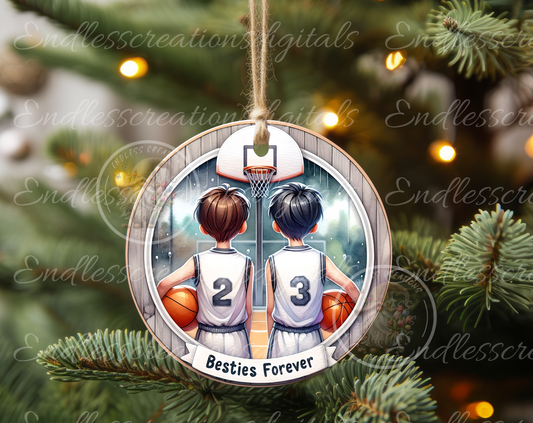 BASKETBALL BESTIES ORNAMENT/GIFT TAG