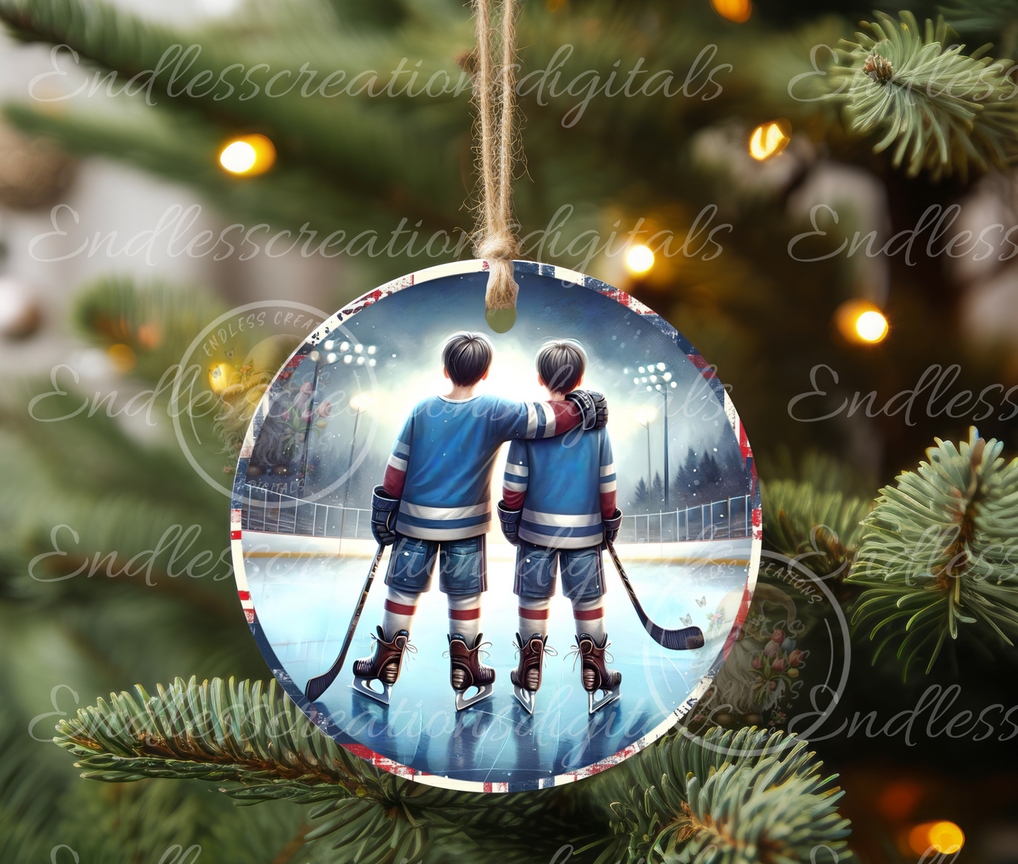 HOCKEY BESTIES ORNAMENT/GIFT TAG