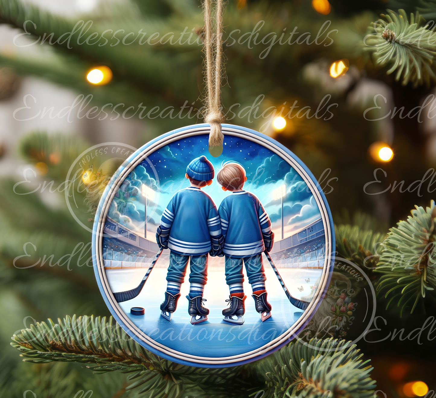 BEST BUDS HOCKEY ORNAMENT/GIFT TAG
