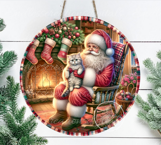 SANTA AND KITTEN CHRISTMAS ROUND