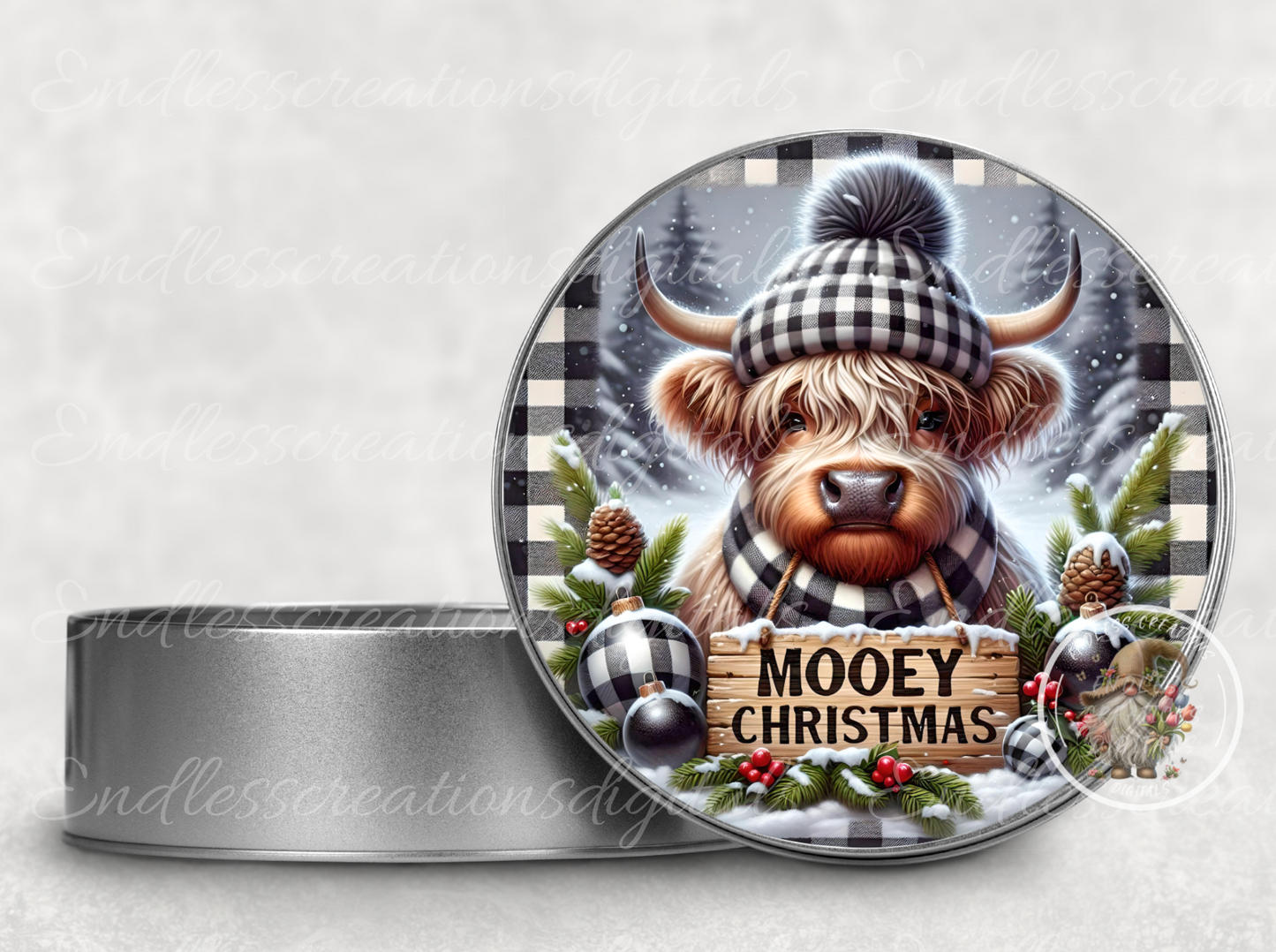 FARMHOUSE STYLE MOOEY CHRISTMAS HIGHLAND COW