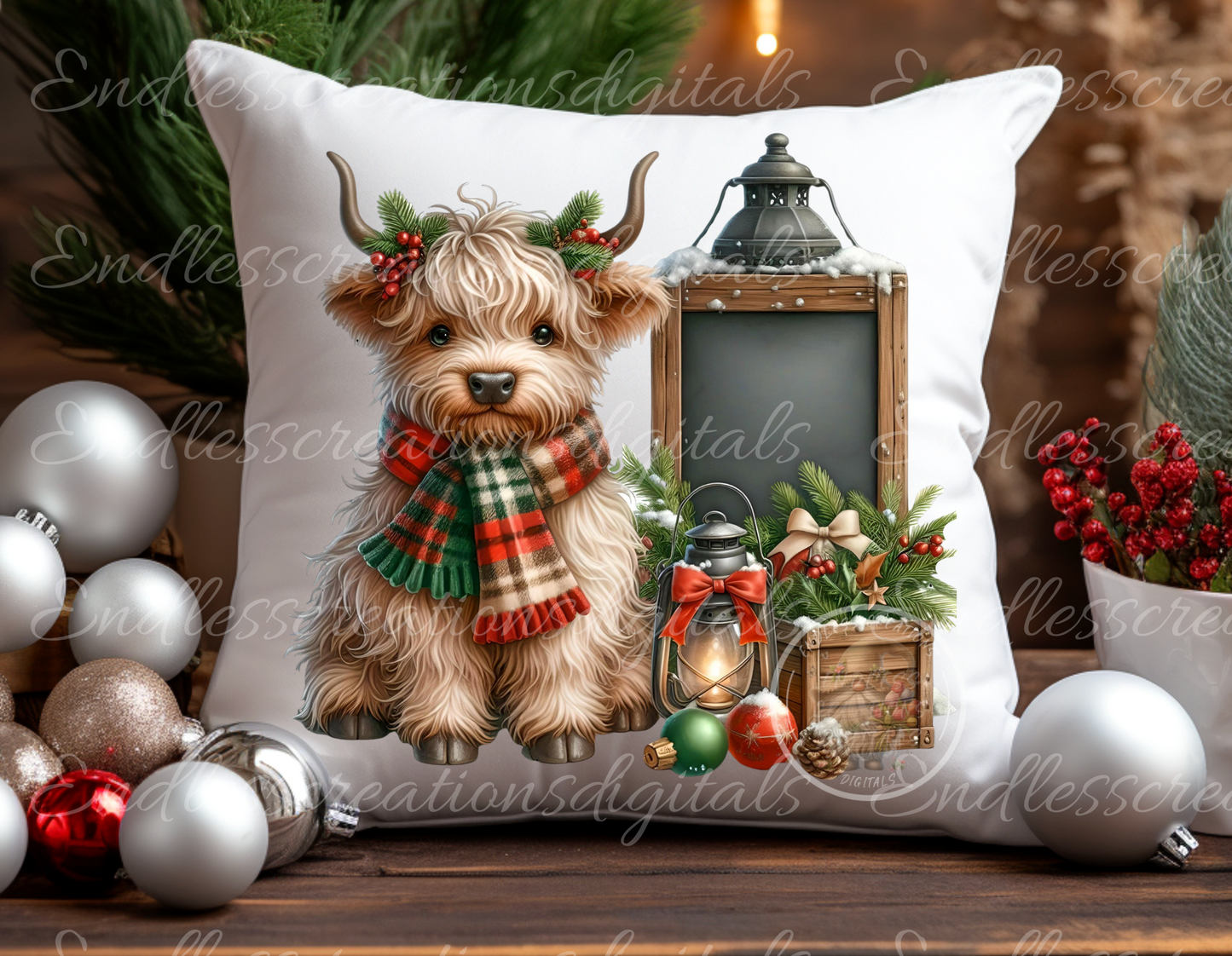 WINTER HIGHLAND COWS BUNDLE OF 8 TRANSPARENCIES