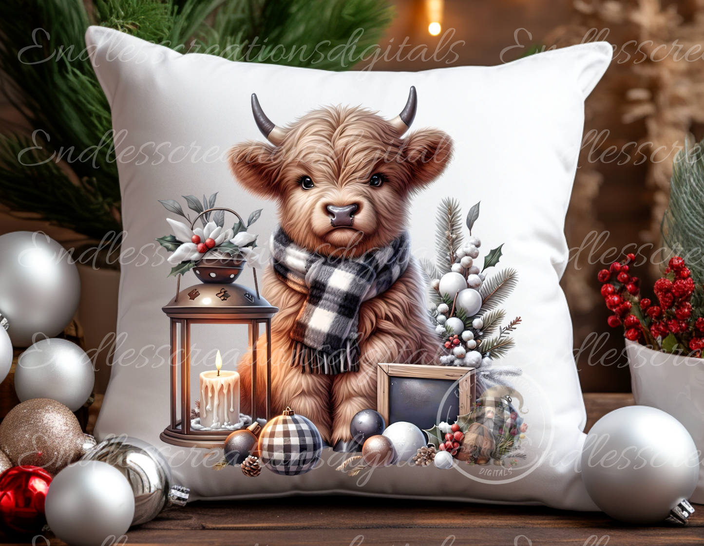 WINTER HIGHLAND COWS BUNDLE OF 8 TRANSPARENCIES
