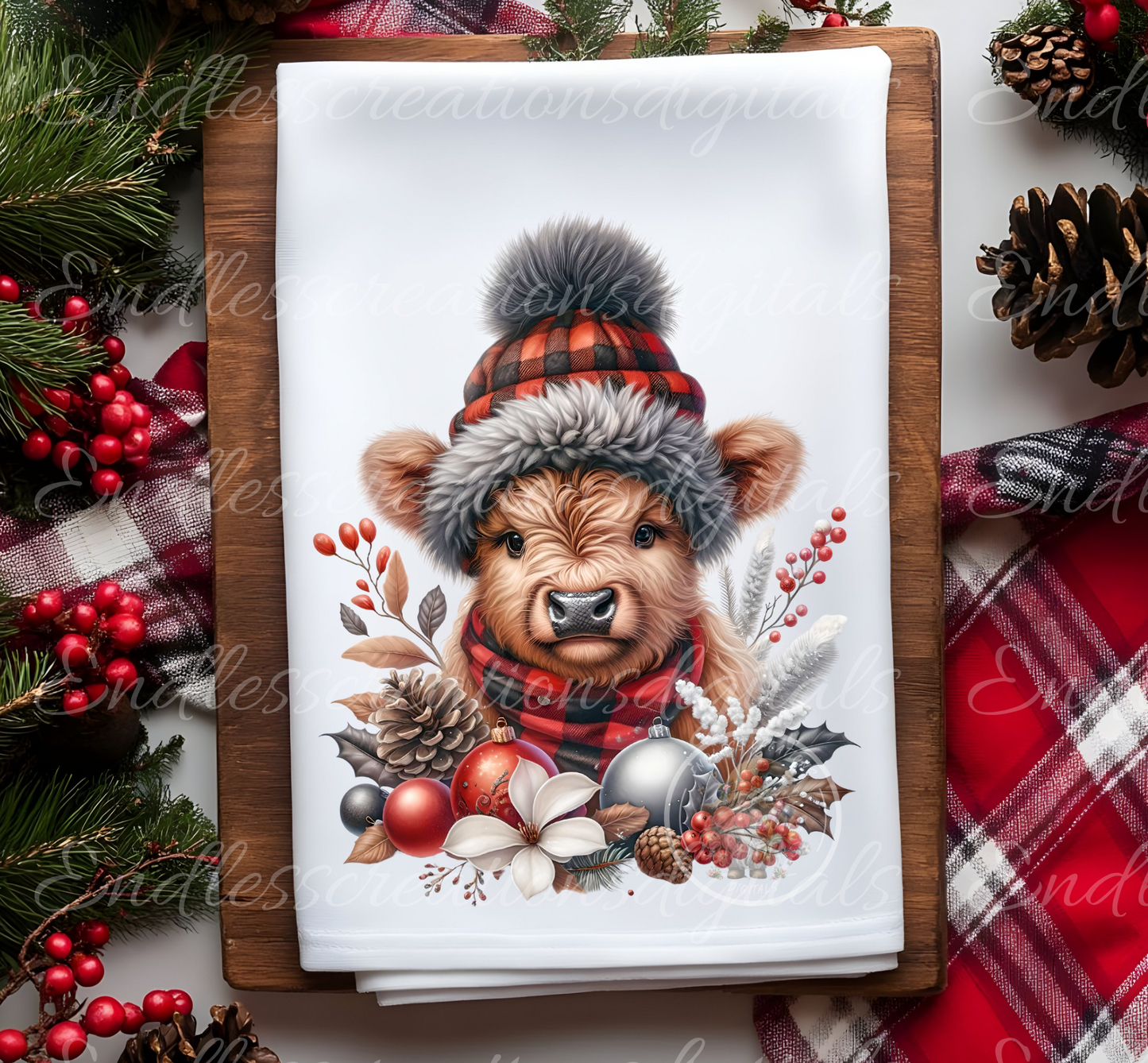 WINTER HIGHLAND COWS BUNDLE OF 8 TRANSPARENCIES