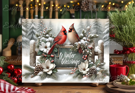 WINTER BLESSINGS CARDINAL COUPLE BUNDLE