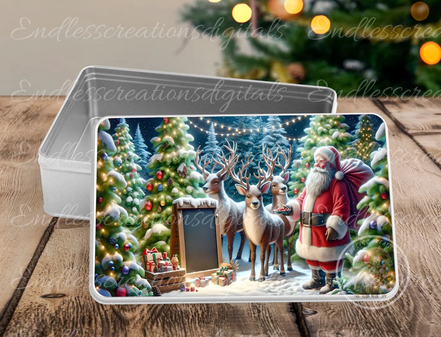 FOOD FOR SANTA'S REINDEER RECTANGLE/TINS