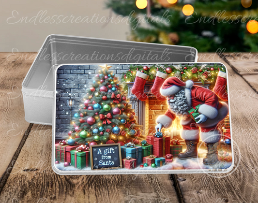 A GIFT FROM SANTA RECTANGLE/TINS