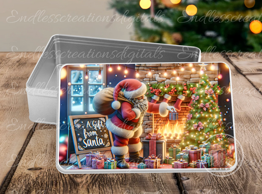 A GIFT FROM SANTA RECTANGLE/TINS