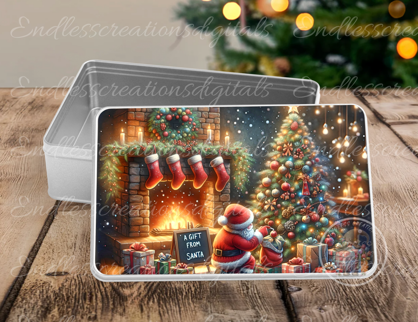 A GIFT FROM SANTA RECTANGLE/TINS