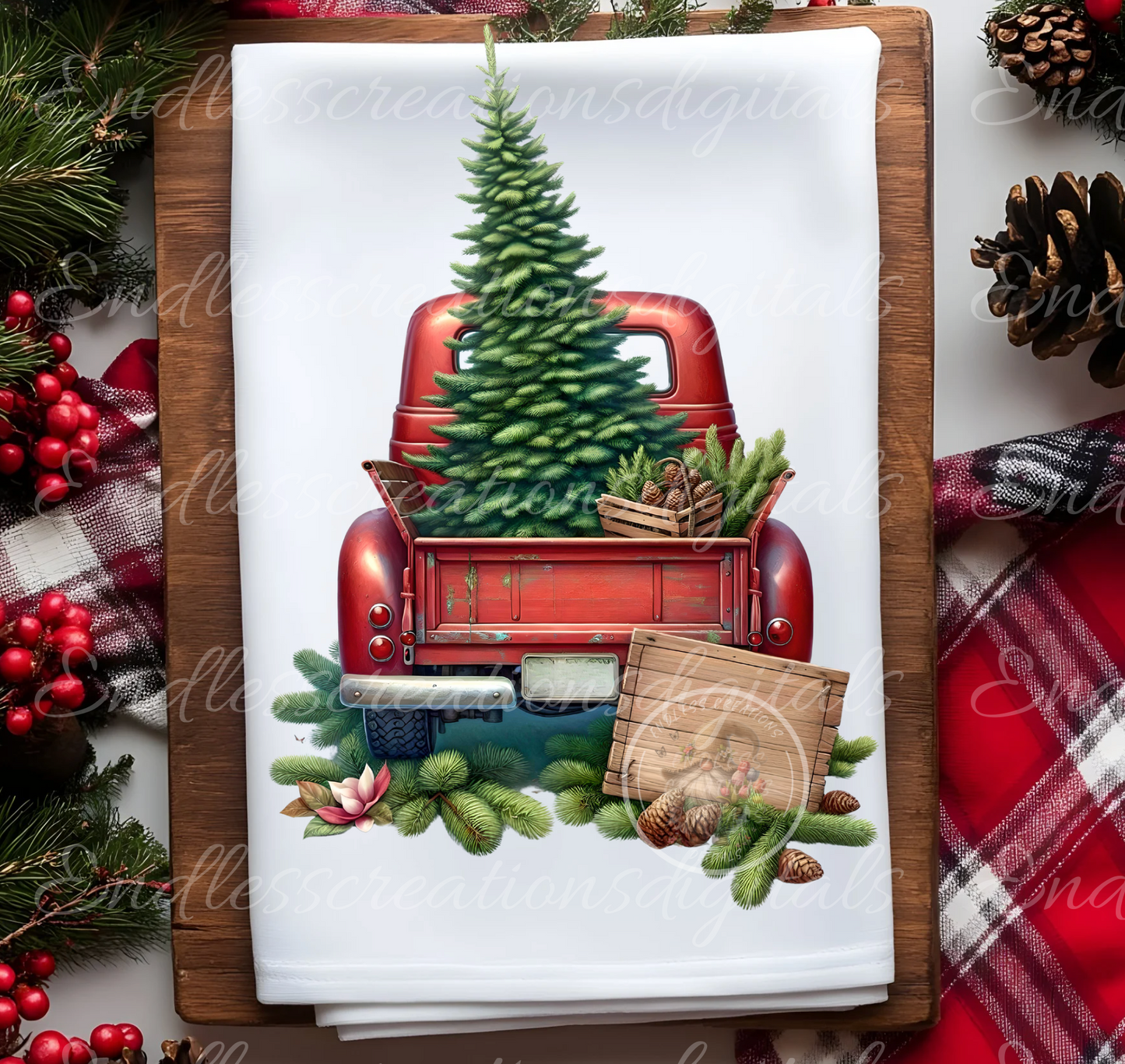 WINTER OLD RED TRUCK BUNDLE