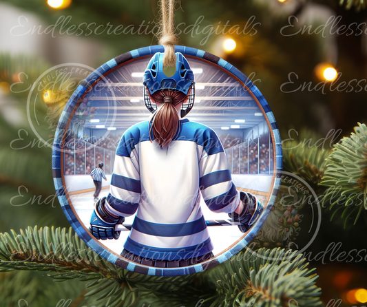 GIRL RINGETTE PLAYER BLANK ORNAMENT/GIFT TAGS