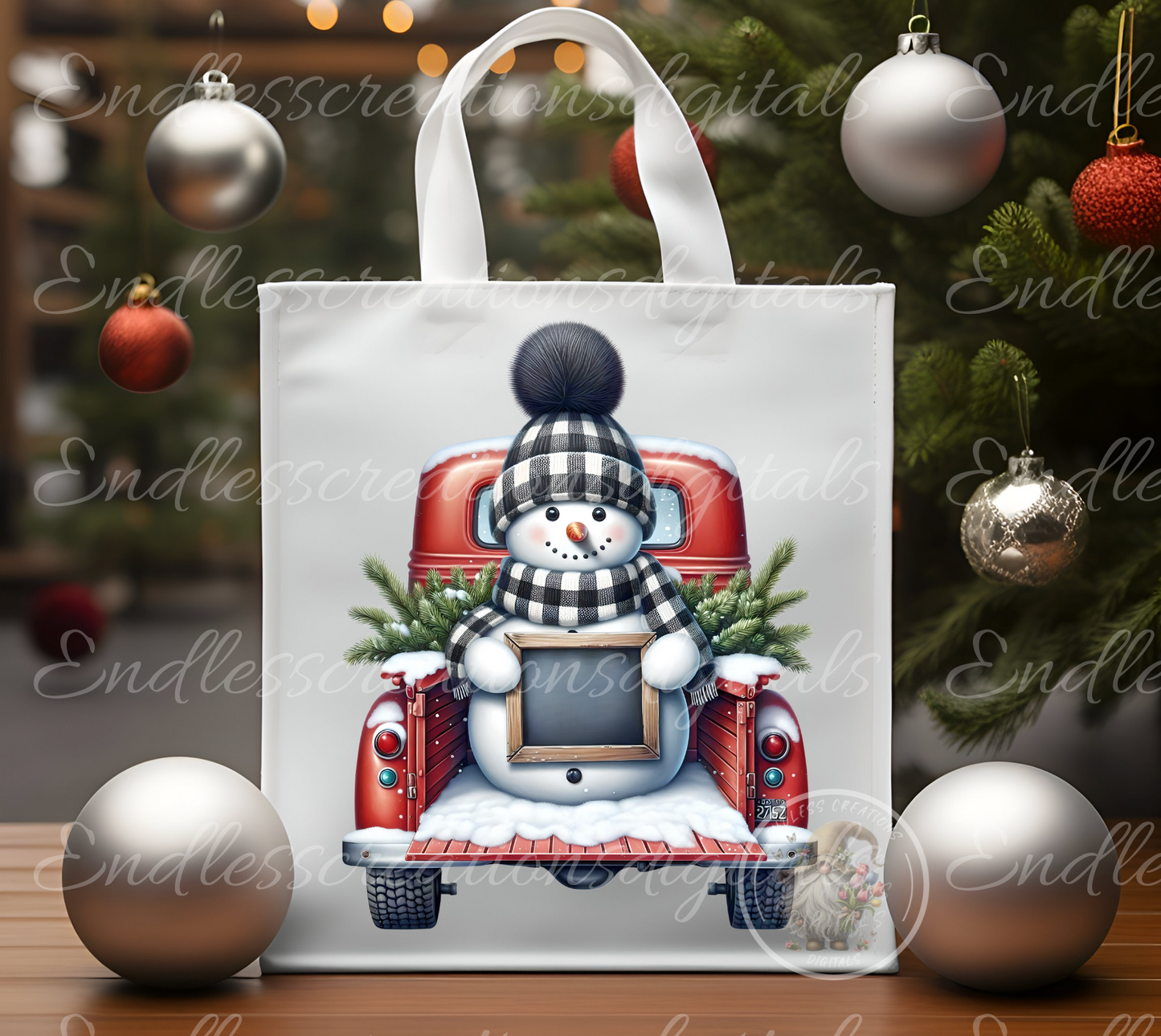 SNOWMAN IN RED TRUCK WINTER TRANSPARENCIES