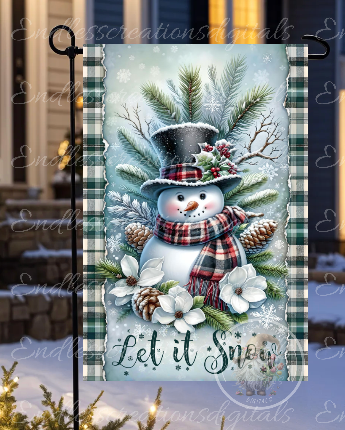 LET IT SNOW GARDEN FLAG