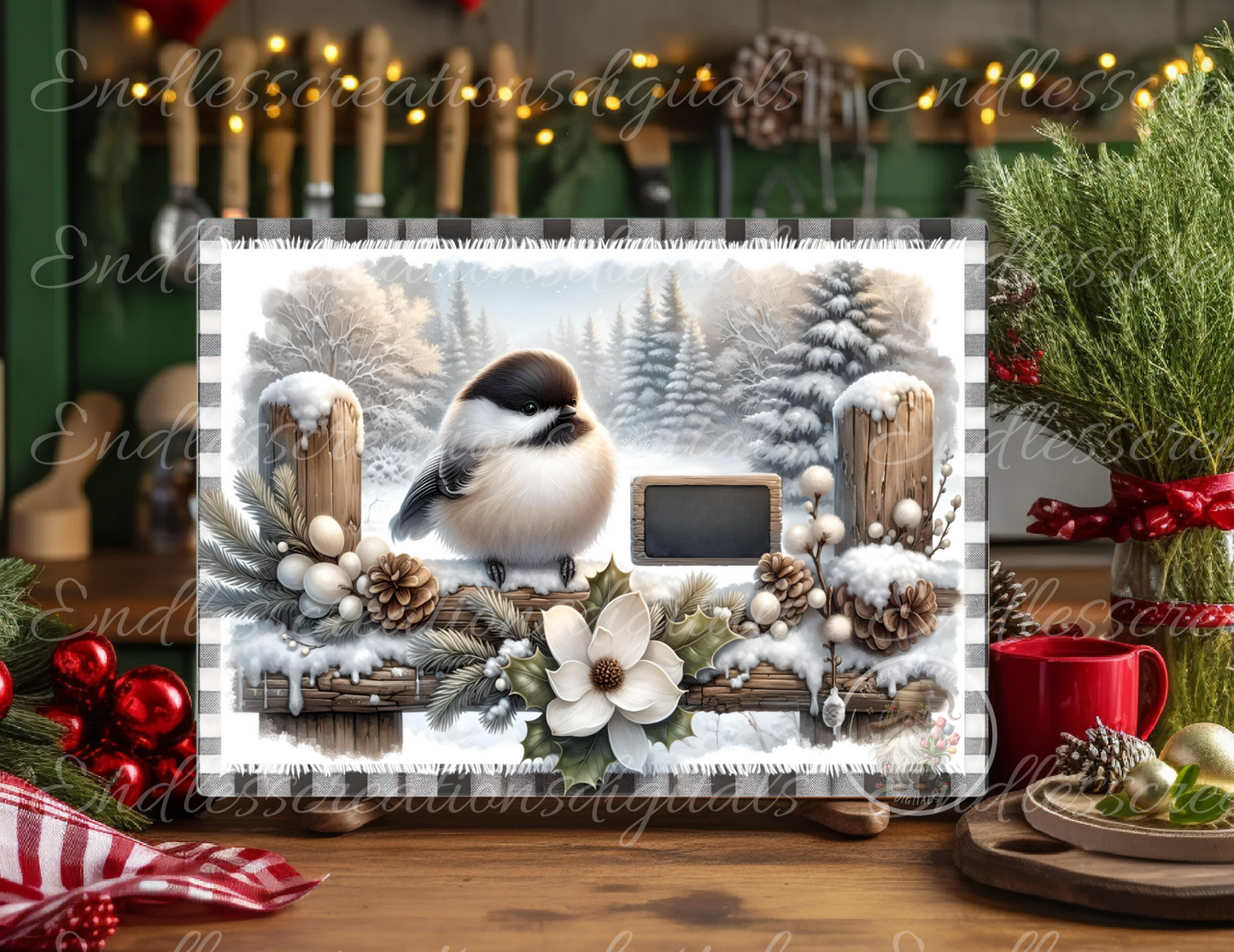 WINTER BLESSINGS CHICKADEES RECTANGLE/TINS
